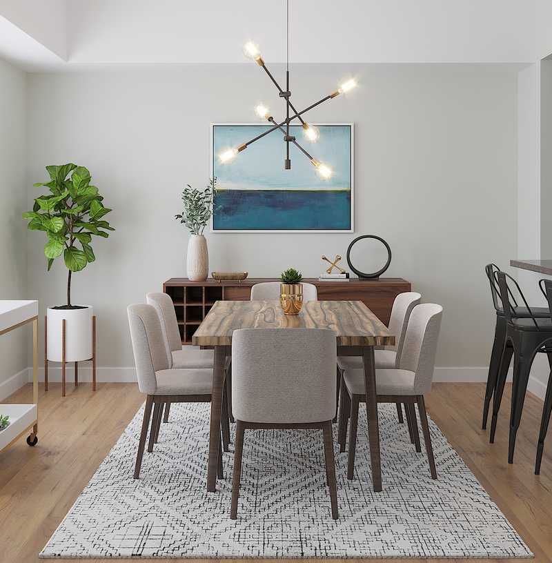 Bohemian, Midcentury Modern Living Room Design by Havenly Interior Designer Christine