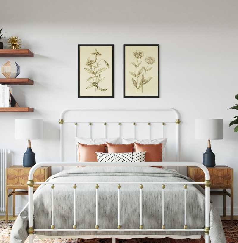 Eclectic, Bohemian, Midcentury Modern Bedroom Design by Havenly Interior Designer Brittney