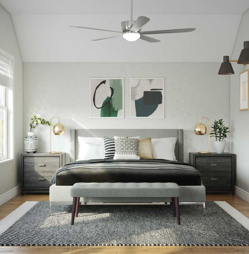Contemporary, Midcentury Modern, Scandinavian Bedroom Design by Havenly Interior Designer Aishwarya
