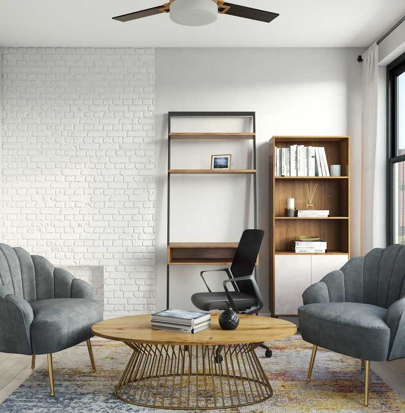 Glam, Midcentury Modern Living Room Design by Havenly Interior Designer Laura