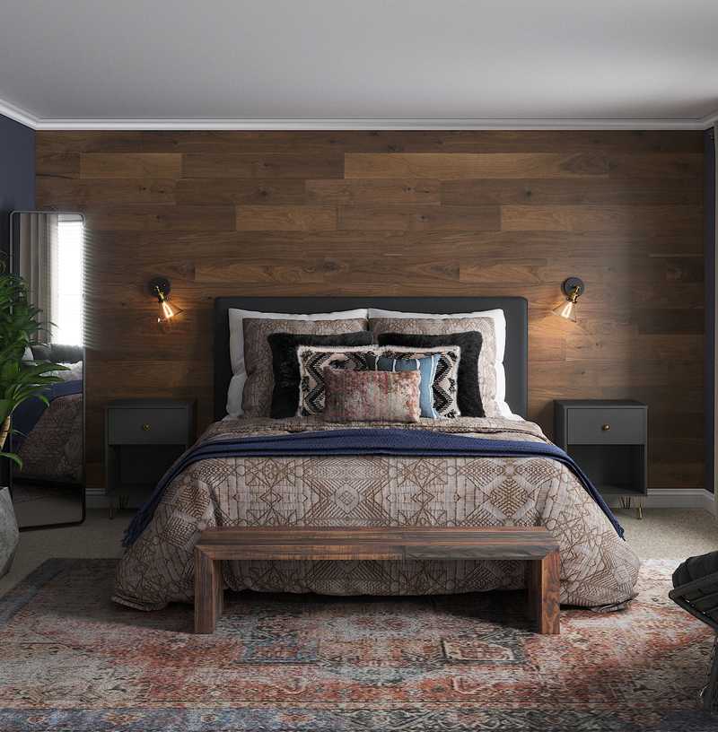 Modern, Bohemian, Rustic Bedroom Design by Havenly Interior Designer Dezirae
