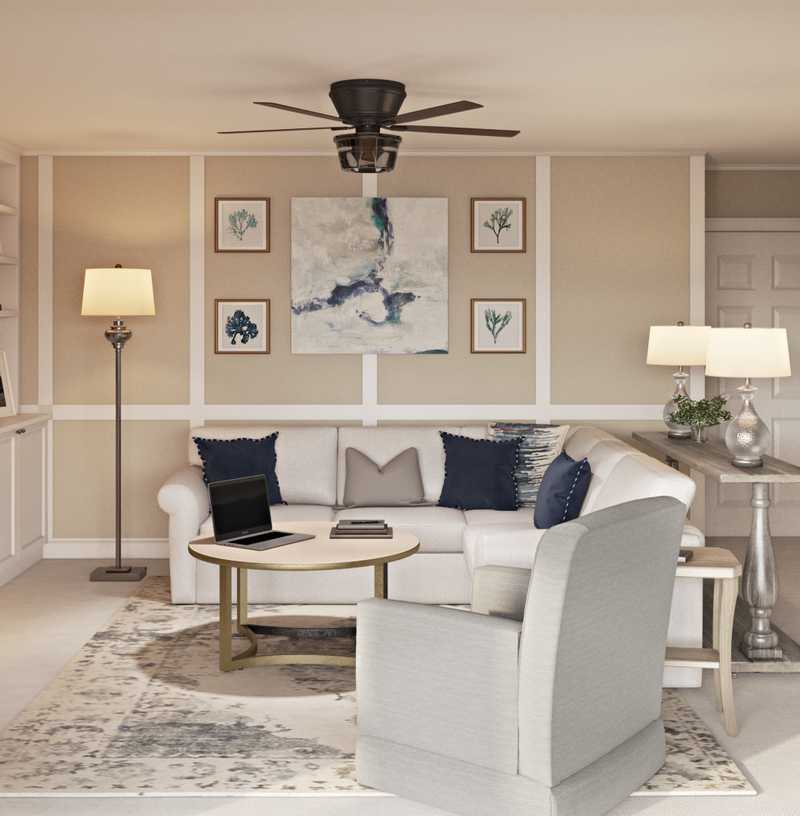 Classic, Coastal, Traditional Living Room Design by Havenly Interior Designer Kylie