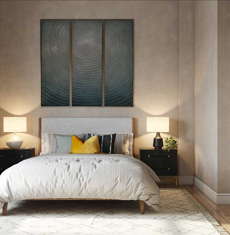 Eclectic, Bohemian, Southwest Inspired, Midcentury Modern, Scandinavian Bedroom Design by Havenly Interior Designer Leslie