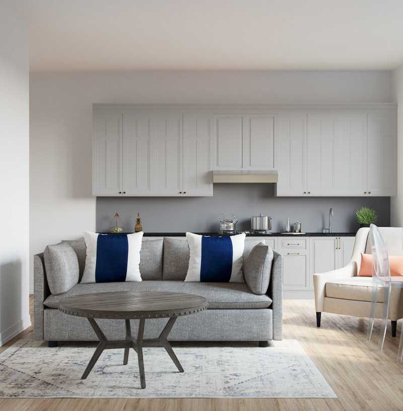 Bohemian, Glam, Transitional Living Room Design by Havenly Interior Designer Victoria