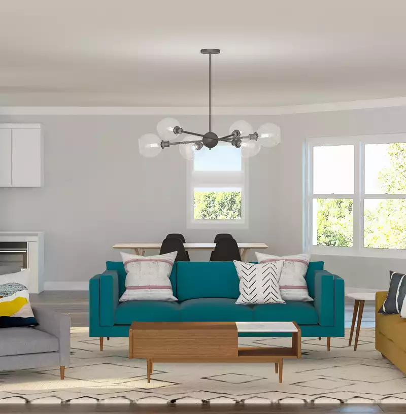 Modern, Midcentury Modern Living Room Design by Havenly Interior Designer Adrian