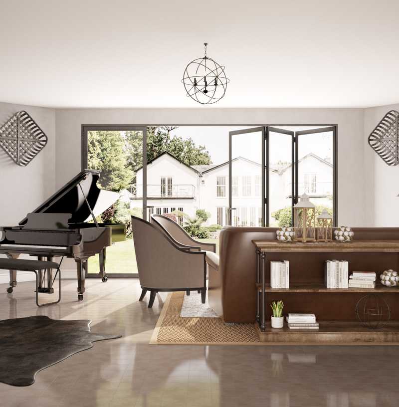 Eclectic, Bohemian, Traditional, Farmhouse, Rustic Living Room Design by Havenly Interior Designer Chelsea