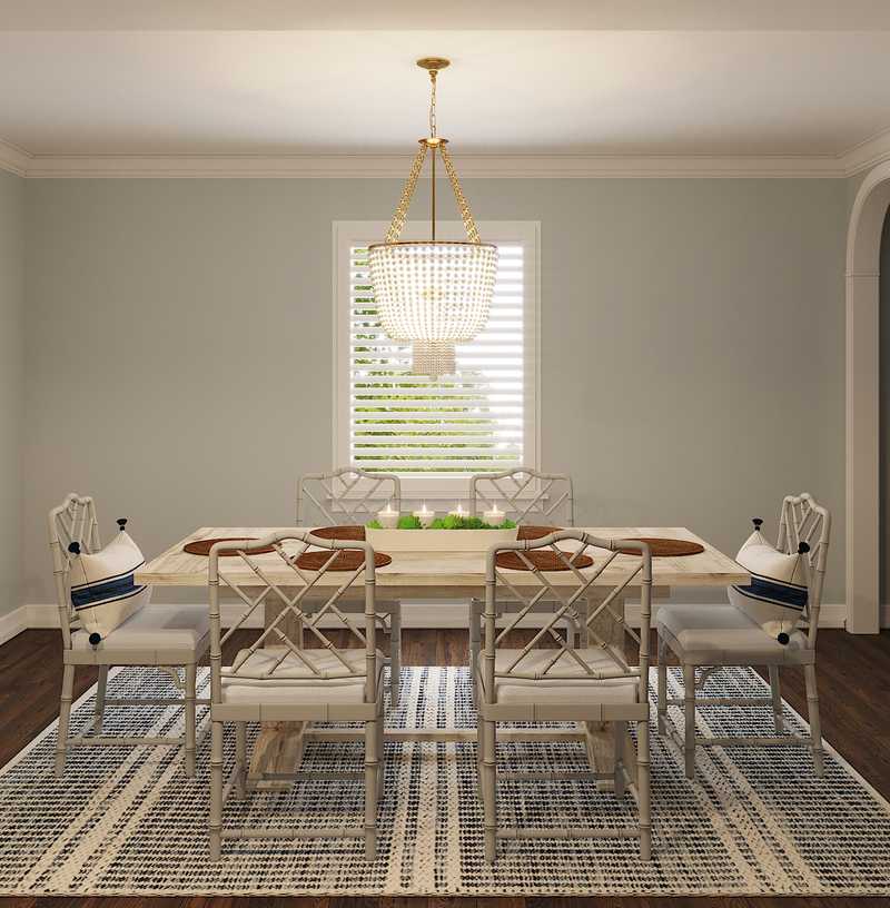 Coastal, Transitional Dining Room Design by Havenly Interior Designer Caroline