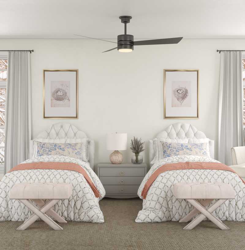 Eclectic, Coastal, Traditional Bedroom Design by Havenly Interior Designer Paige