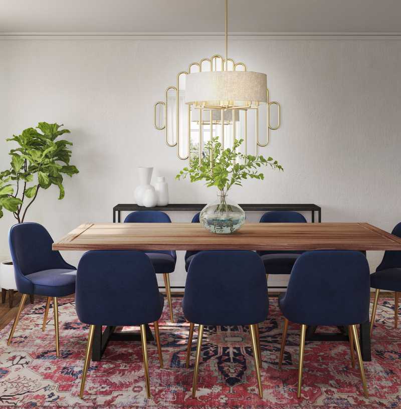 Eclectic, Bohemian, Midcentury Modern Dining Room Design by Havenly Interior Designer Sarah
