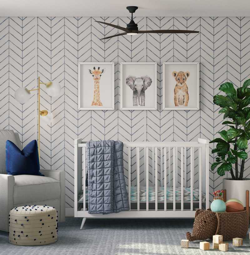 Coastal, Transitional Nursery Design by Havenly Interior Designer Marsha