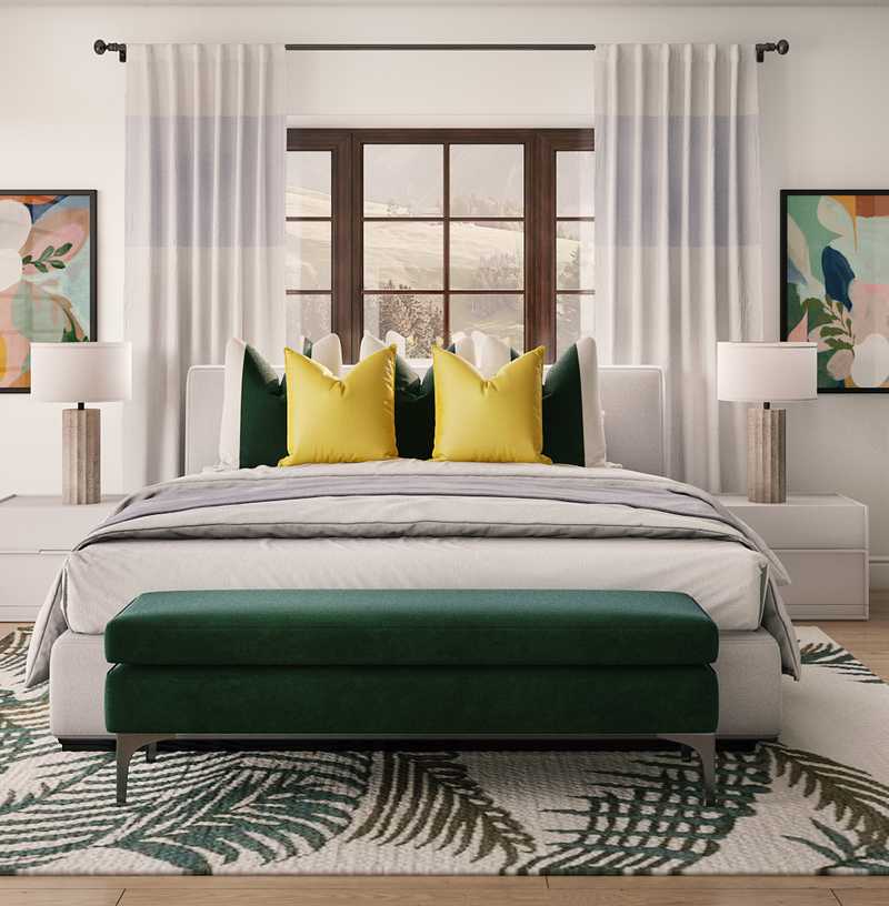 Bohemian, Coastal Bedroom Design by Havenly Interior Designer Kheirieh