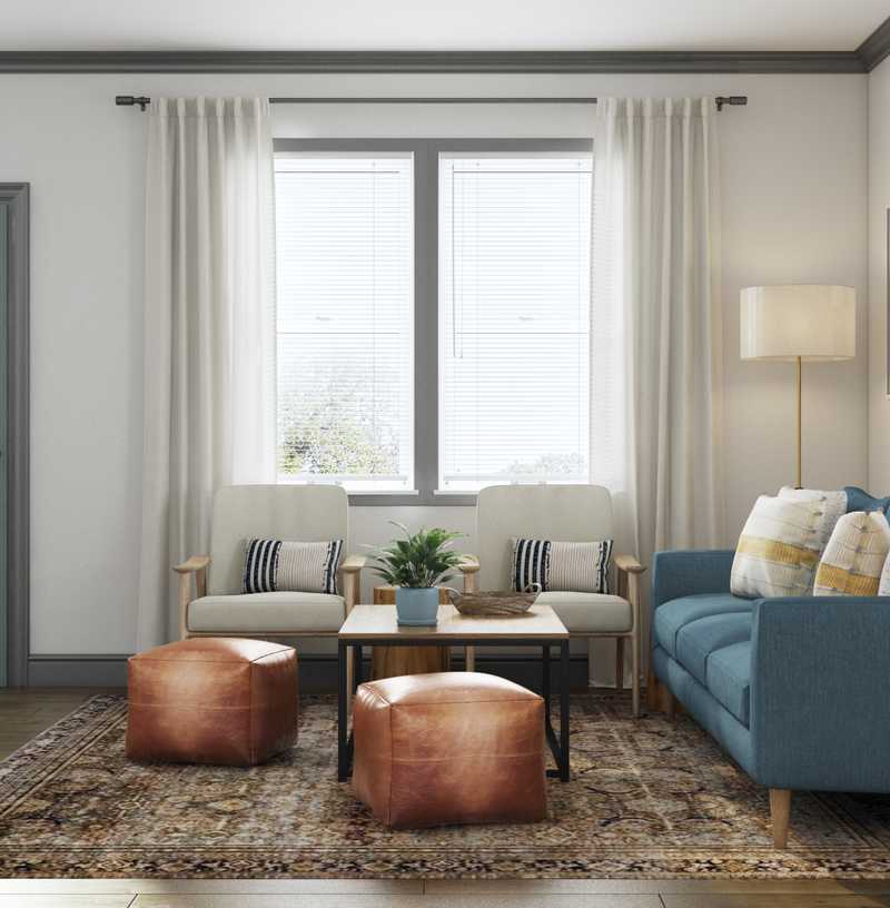 Bohemian, Transitional Living Room Design by Havenly Interior Designer Rachel