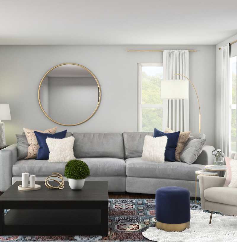 Classic, Glam, Transitional Living Room Design by Havenly Interior Designer Kaity