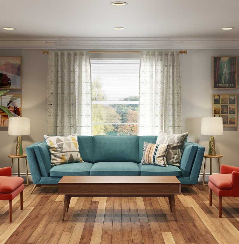 Midcentury Modern Living Room Design by Havenly Interior Designer Rachel
