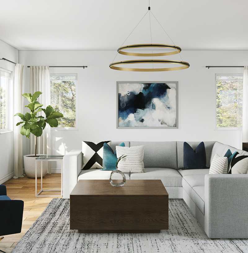 Contemporary, Modern Living Room Design by Havenly Interior Designer Cathrine