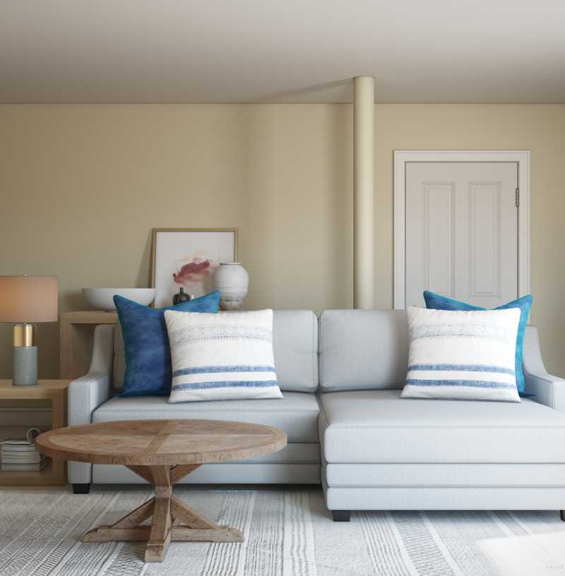 Classic, Farmhouse Living Room Design by Havenly Interior Designer Elizabeth