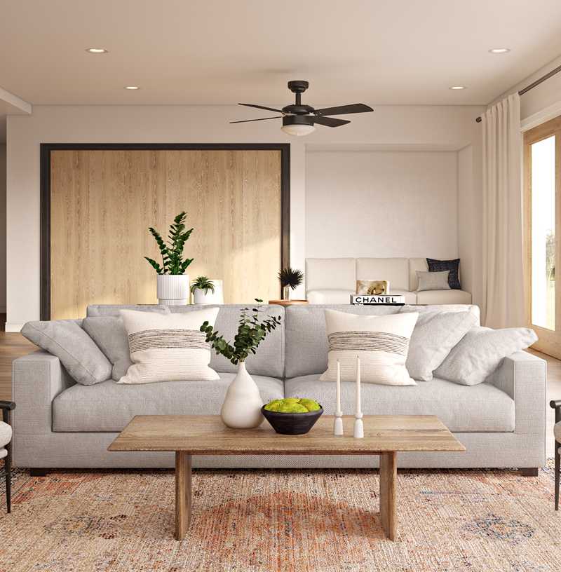Contemporary, Classic, Bohemian, Rustic Living Room Design by Havenly Interior Designer Lilly