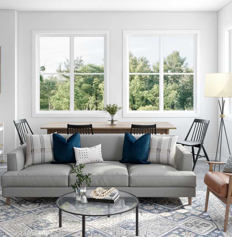 Contemporary, Eclectic, Transitional Living Room Design by Havenly Interior Designer Sarah