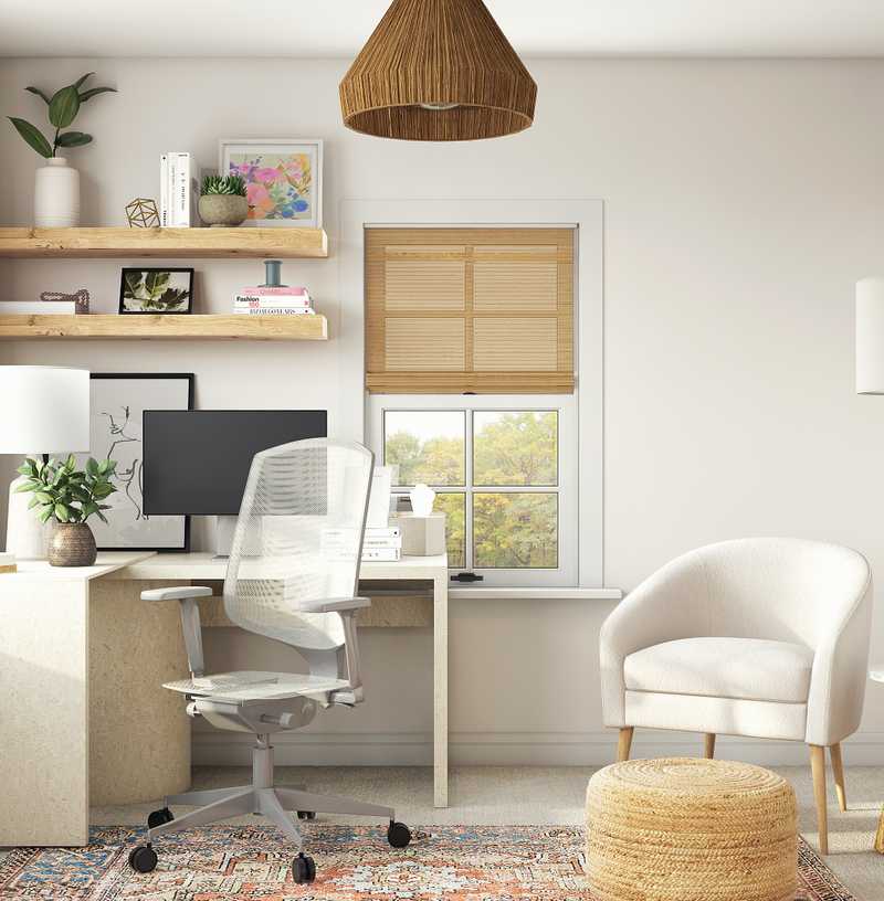 Modern, Bohemian, Scandinavian Office Design by Havenly Interior Designer Emilee