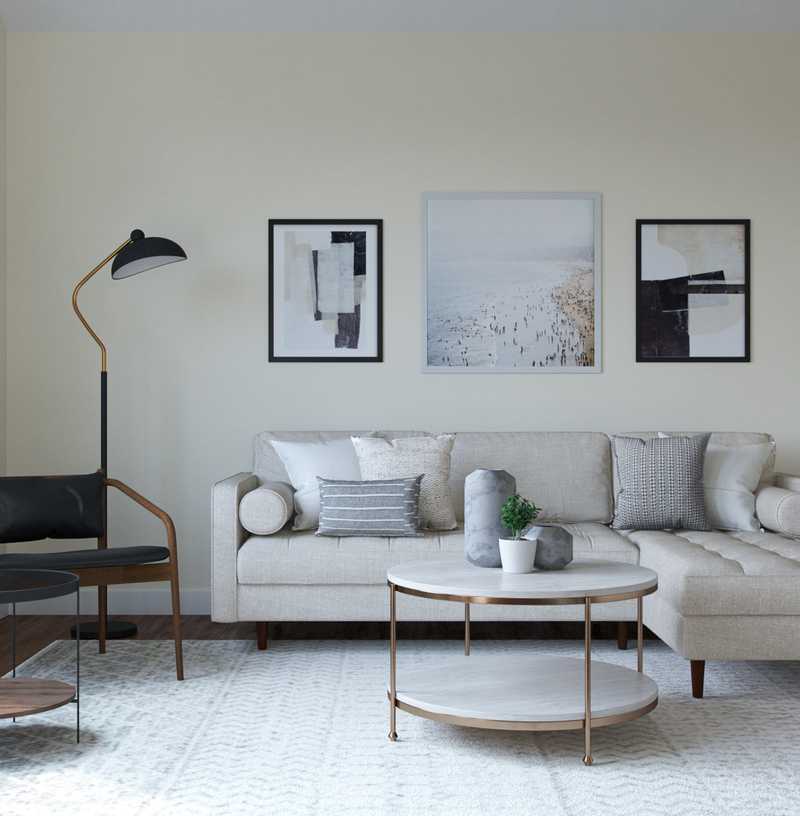 Midcentury Modern, Scandinavian Living Room Design by Havenly Interior Designer Alyssa