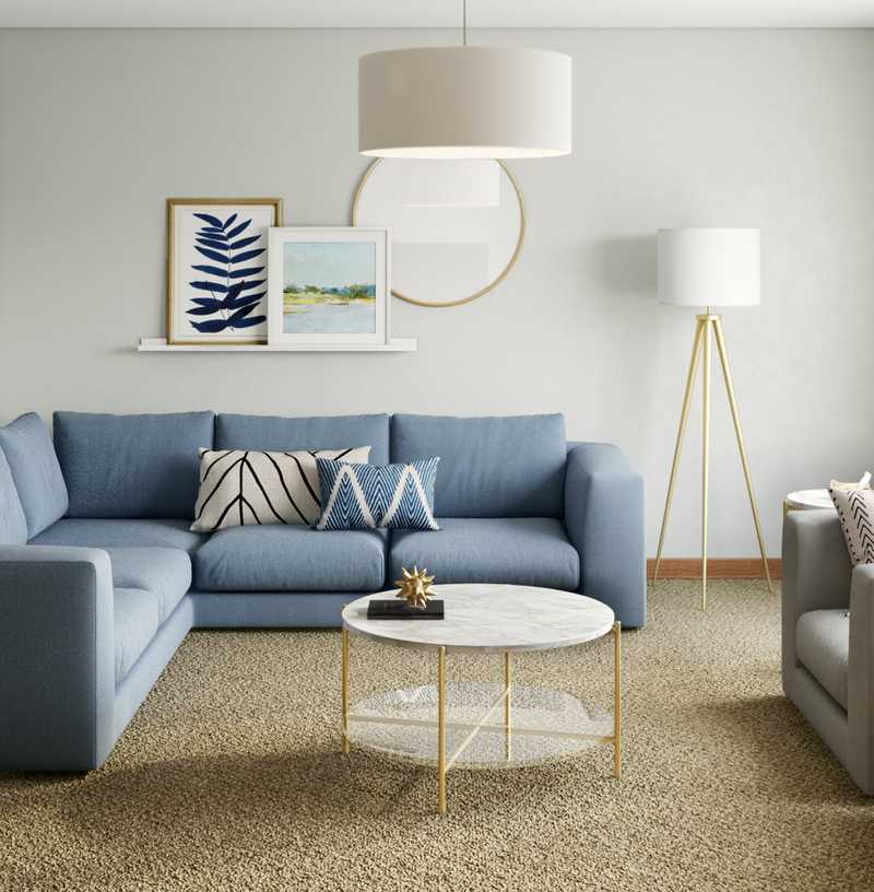 Transitional, Minimal Living Room Design by Havenly Interior Designer Randi