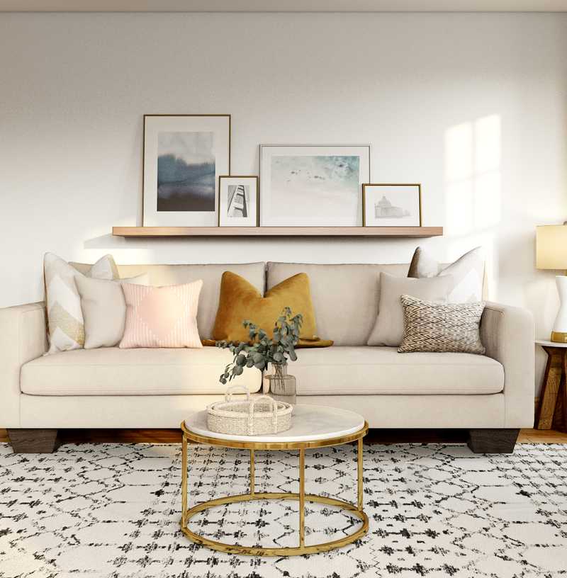 Contemporary, Modern, Bohemian, Minimal Living Room Design by Havenly Interior Designer Amanda