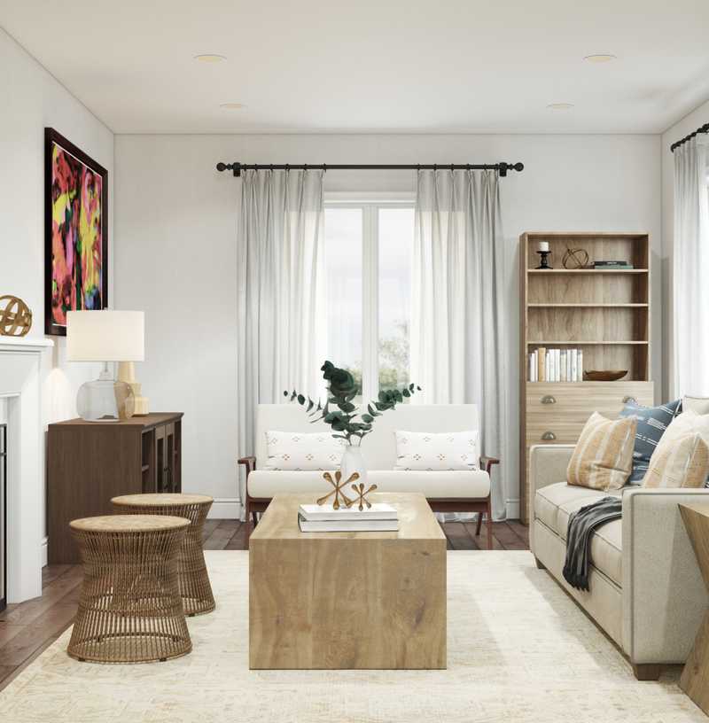 Contemporary, Bohemian, Coastal Living Room Design by Havenly Interior Designer Melisa
