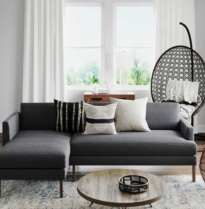 Modern, Eclectic, Bohemian, Rustic Living Room Design by Havenly Interior Designer Emily