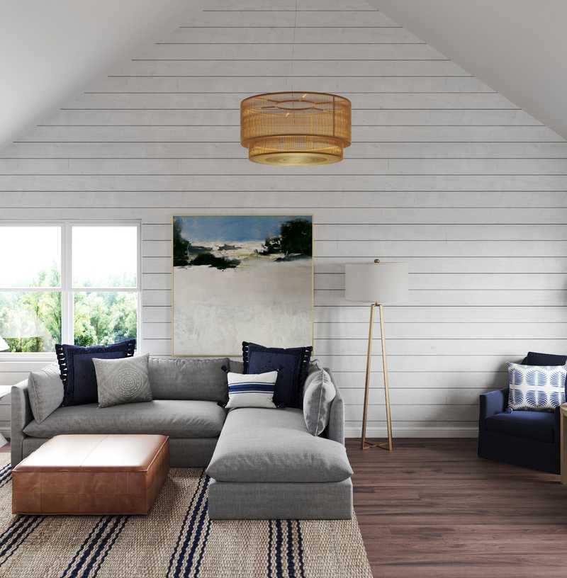 Modern, Coastal, Midcentury Modern Living Room Design by Havenly Interior Designer Michelle