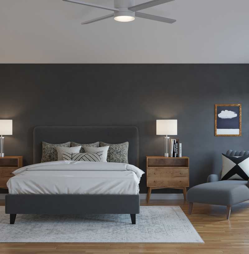 Transitional, Midcentury Modern Bedroom Design by Havenly Interior Designer Barbara