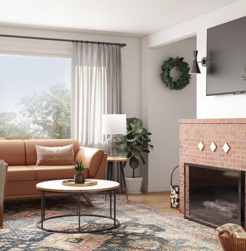 Bohemian, Midcentury Modern Living Room Design by Havenly Interior Designer Genevieve