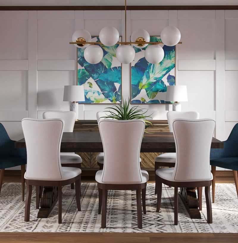 Eclectic, Industrial Dining Room Design by Havenly Interior Designer Natalie