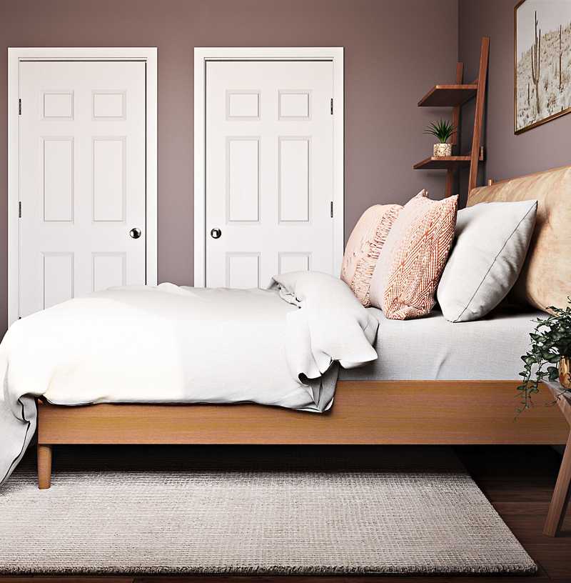 Bohemian, Southwest Inspired, Midcentury Modern, Classic Contemporary Bedroom Design by Havenly Interior Designer Sonja