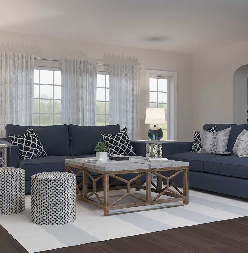Contemporary, Coastal, Minimal Living Room Design by Havenly Interior Designer Melanie