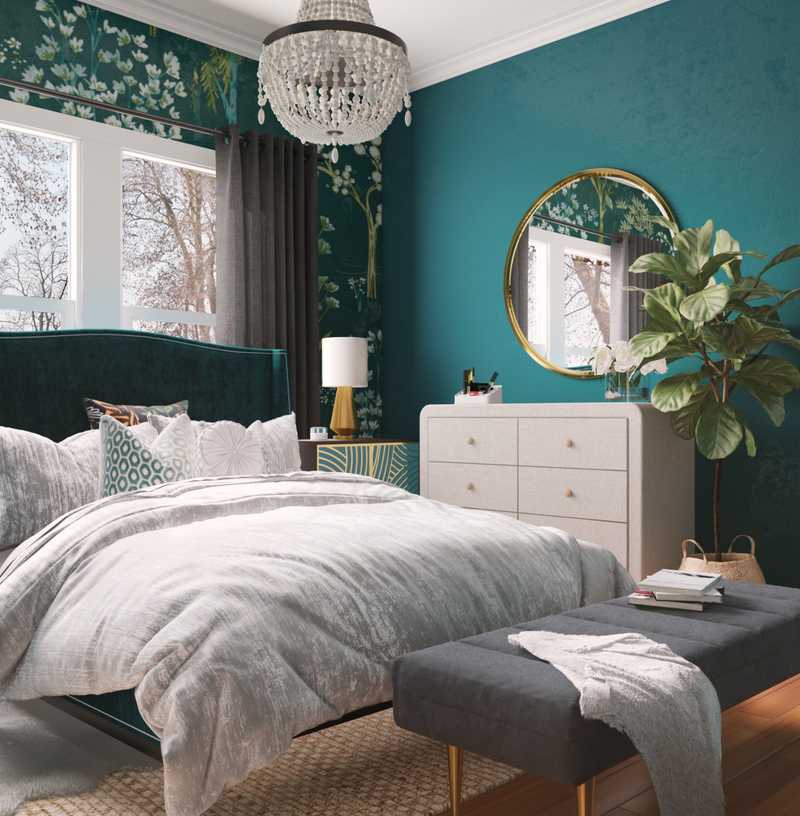 Eclectic, Bohemian, Glam Bedroom Design by Havenly Interior Designer Hanna