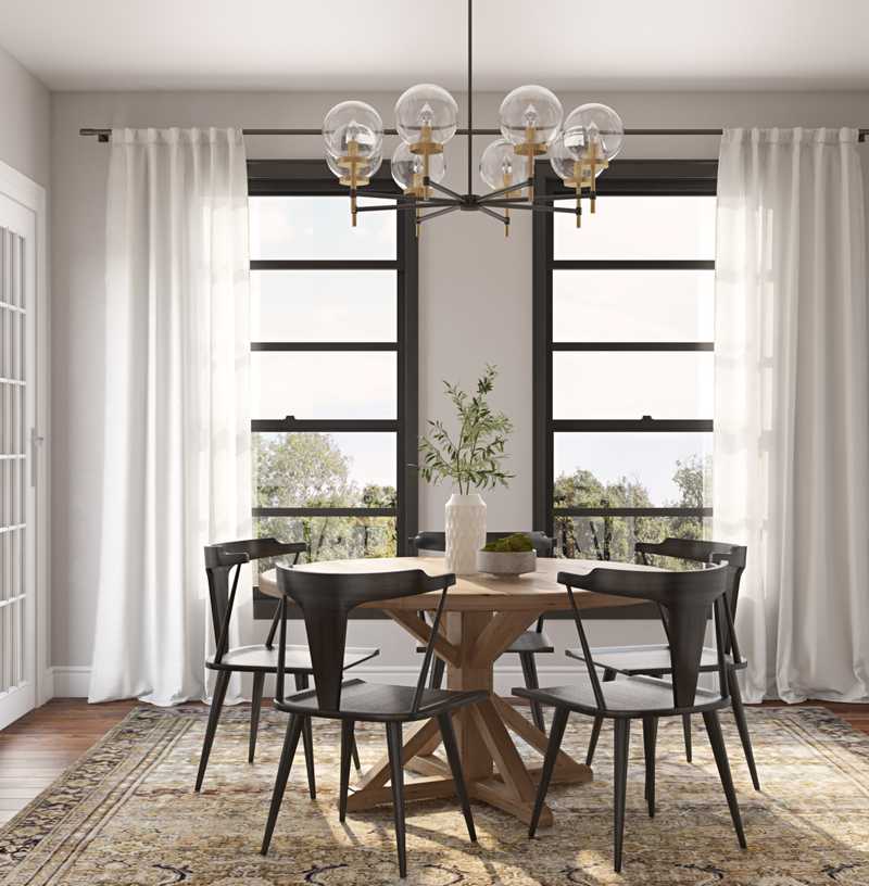 Farmhouse, Rustic, Minimal Dining Room Design by Havenly Interior Designer Chelsea