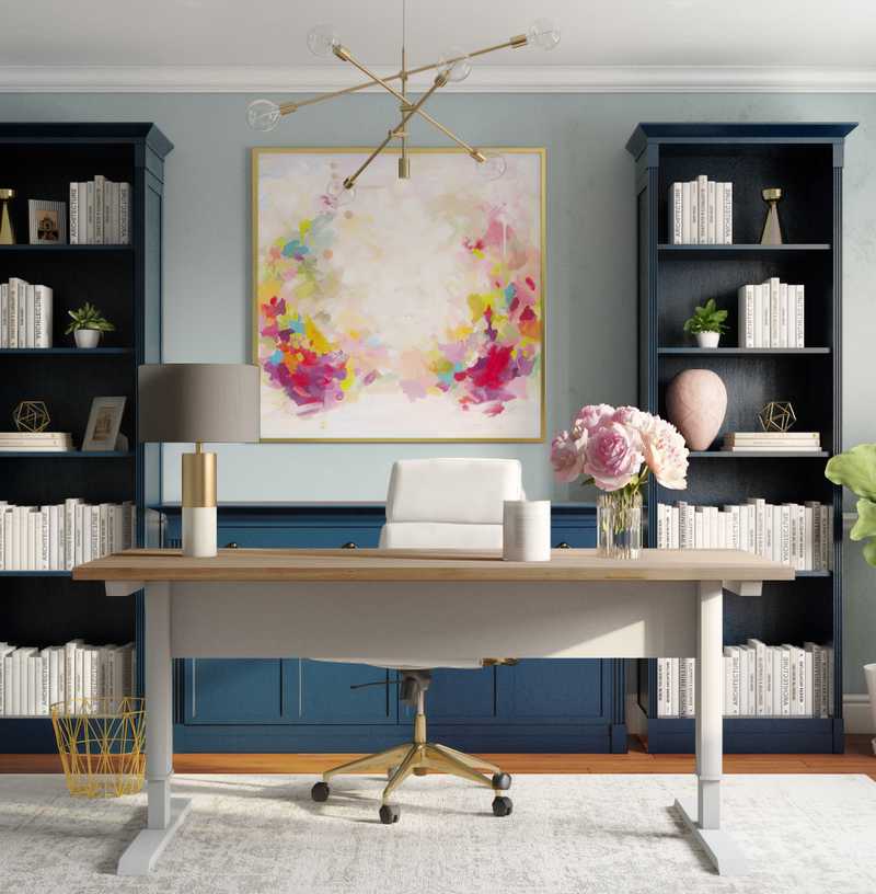 Modern, Eclectic, Glam Office Design by Havenly Interior Designer Hayley