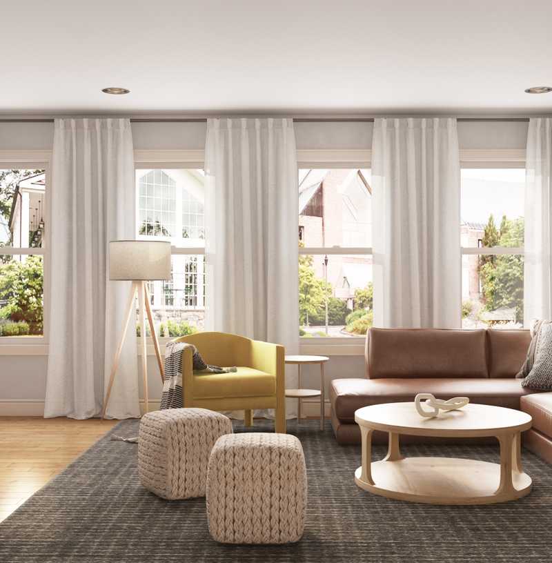 Modern, Midcentury Modern Living Room Design by Havenly Interior Designer Jessie