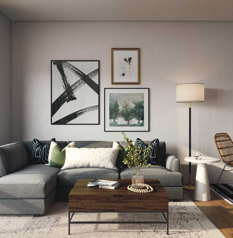 Eclectic, Glam, Rustic, Midcentury Modern, Scandinavian Living Room Design by Havenly Interior Designer Taylor