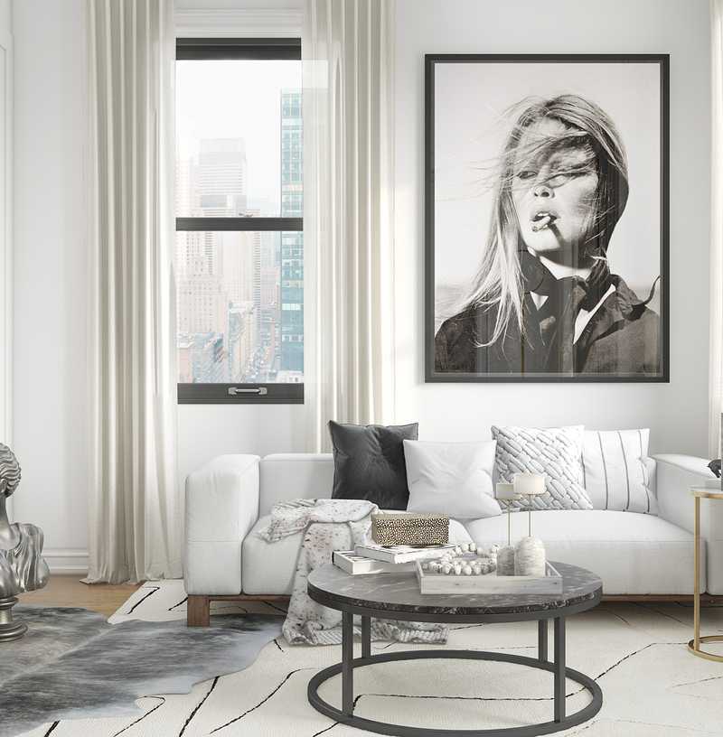 Glam, Minimal Living Room Design by Havenly Interior Designer Pradnya