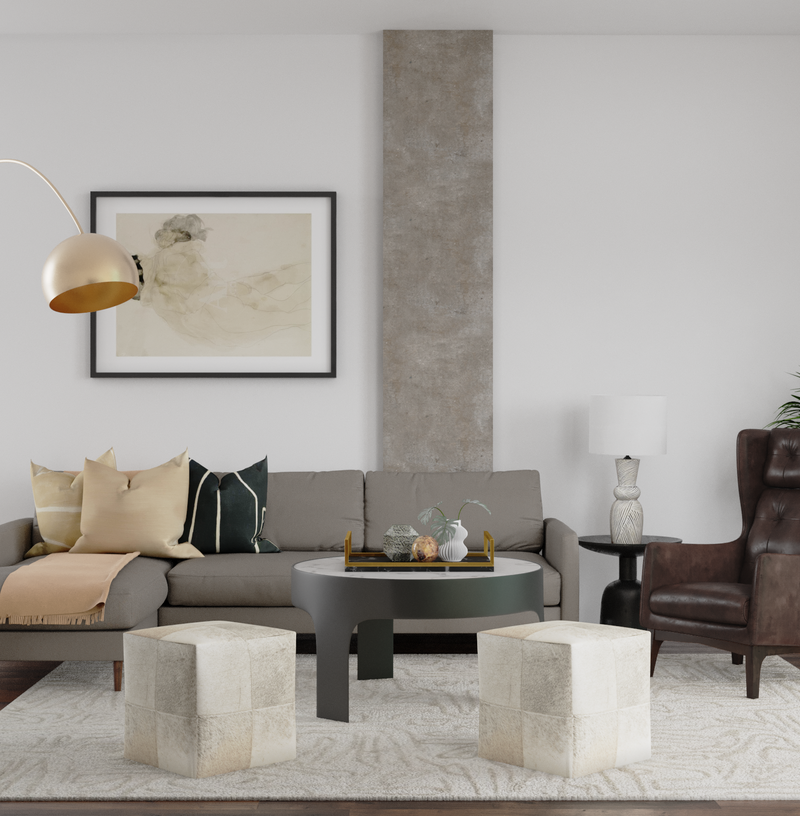 Modern, Rustic, Minimal Living Room Design by Havenly Interior Designer Stacy