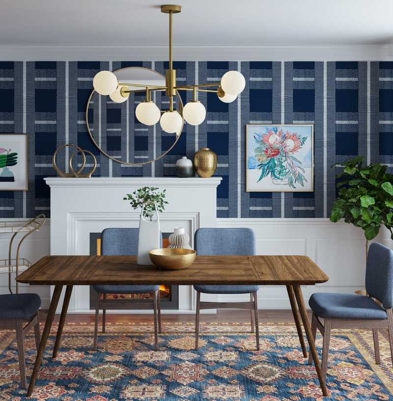 Modern, Bohemian, Midcentury Modern Dining Room Design by Havenly Interior Designer Natalie