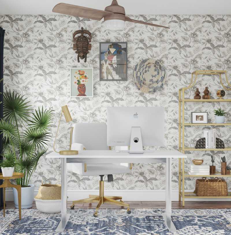 Eclectic, Bohemian, Global Office Design by Havenly Interior Designer Catrina