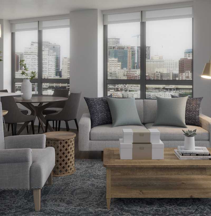Contemporary, Coastal Living Room Design by Havenly Interior Designer Katie