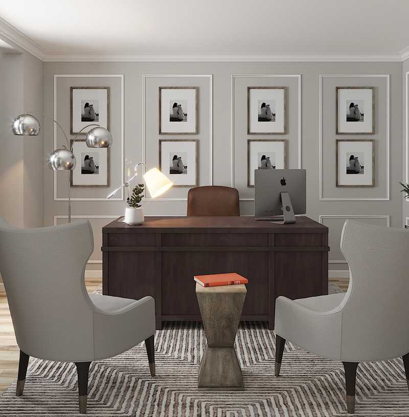 Classic, Transitional Office Design by Havenly Interior Designer Stacy