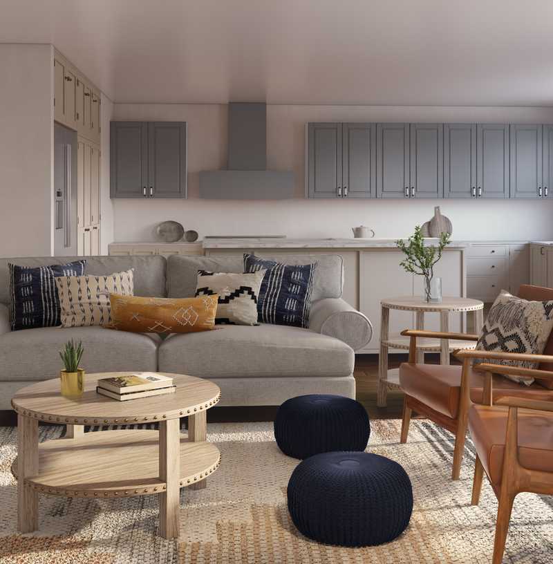 Bohemian Living Room Design by Havenly Interior Designer Rafaela