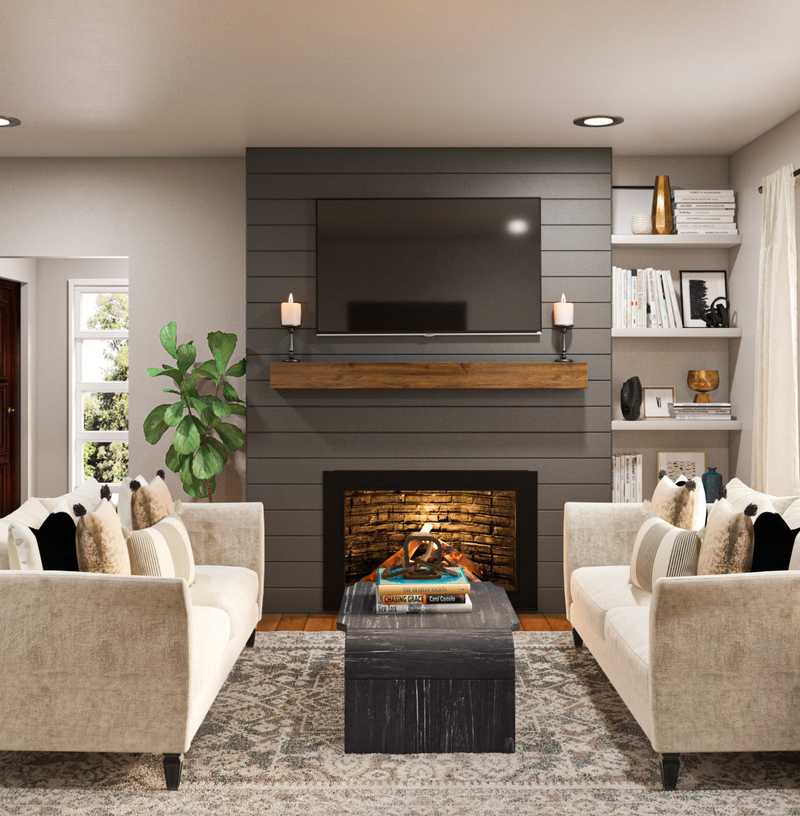 Modern, Classic, Glam Living Room Design by Havenly Interior Designer Ashley