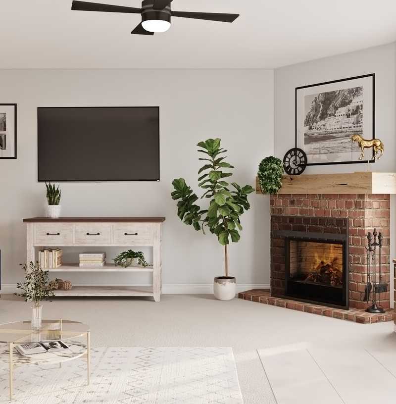 Bohemian, Glam, Transitional Living Room Design by Havenly Interior Designer Crystal