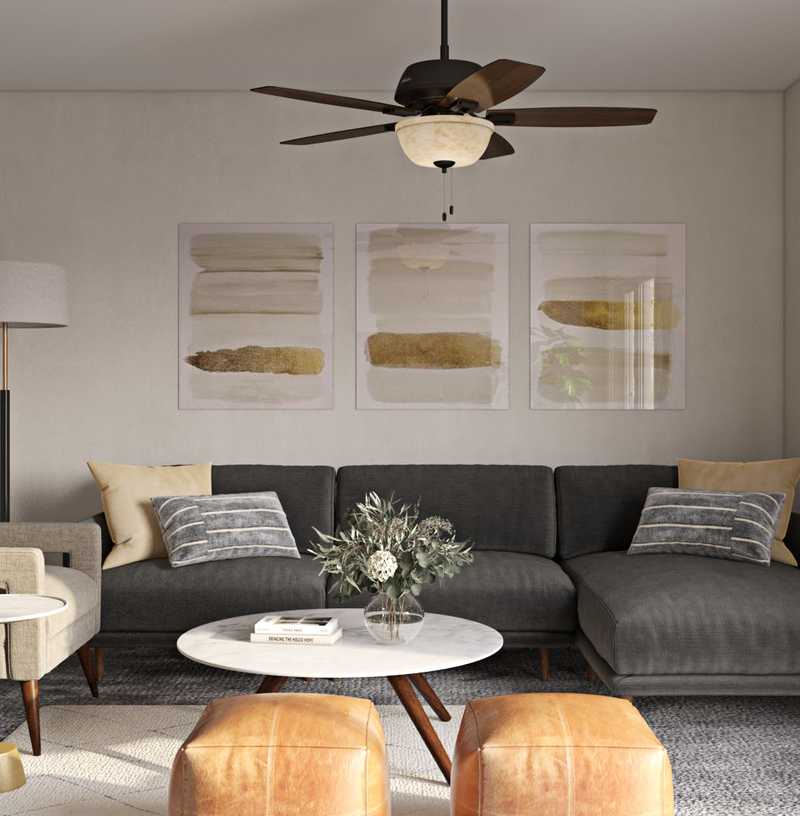 Modern, Midcentury Modern Living Room Design by Havenly Interior Designer Isaac