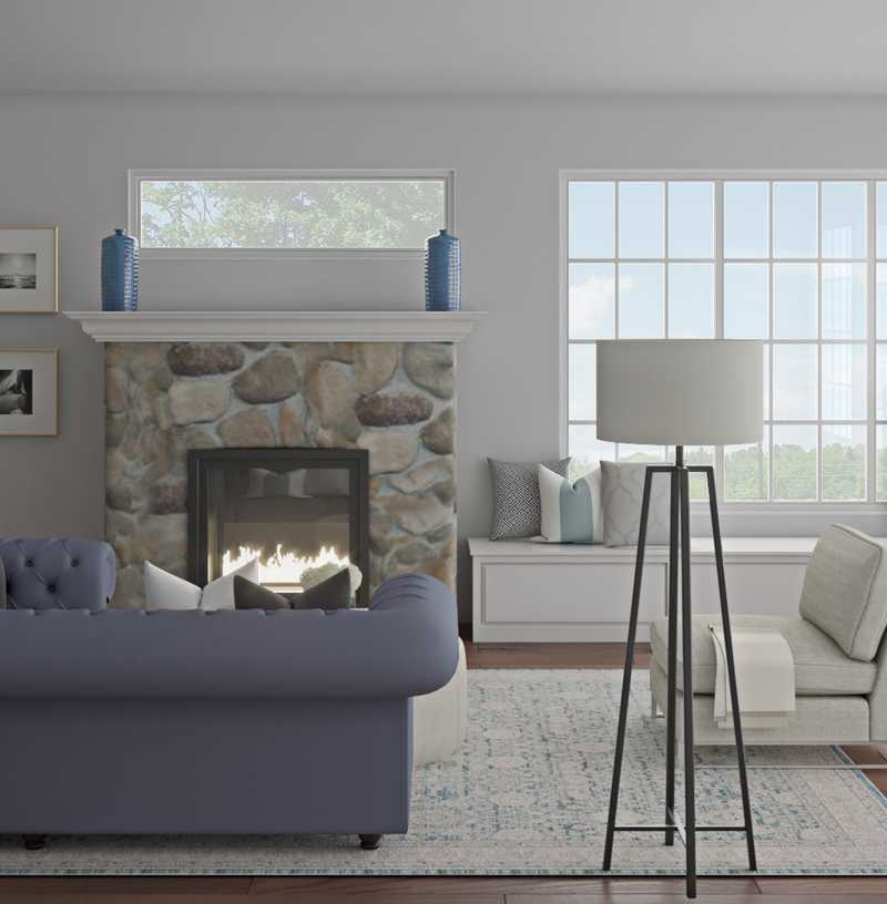 Classic, Farmhouse, Transitional Living Room Design by Havenly Interior Designer Vivian